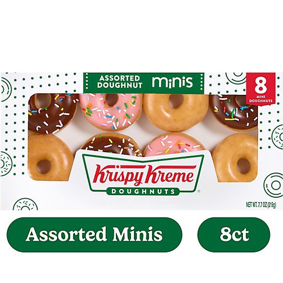 slide 1 of 7, Krispy Kreme Assorted Mini Doughnuts - 8 Oz, 8 oz