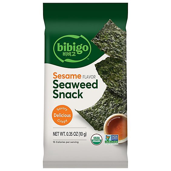 slide 1 of 1, Bibigo Seaweed Snack Sesame Organic - 0.35 Oz, 0.35 oz