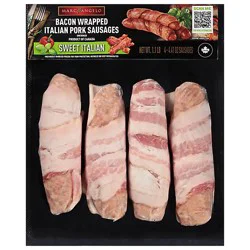 Marcangelo Bacon Wrapped Sweet Italian Pork Sausages - 18.7 Oz