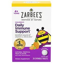 Zarbees Childrens Immune Support D-F Trop Fruit Chw Tab 28ct - 28 Ct