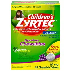Zyrtec Childern Allergy D F Chews Grape 48ct Ages 6 - 48 Ct