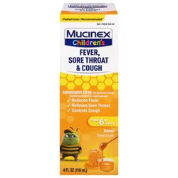 Mucinex Children's Liquid Fever Sore Throat & Cough Honey - 4 Fl. Oz.