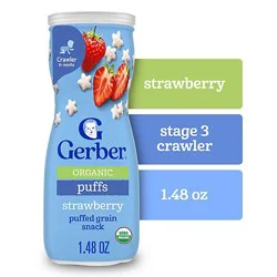 Gerber Organic Bby G&g Strbry Puffs - 1.48 Oz