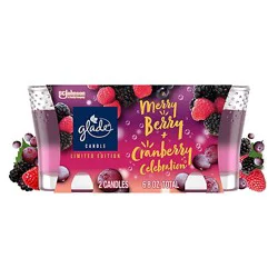 Glade 2 In 1 Candle Merry Berry & Crnbry 2-3.4 Oz. - 2-3.4 Oz