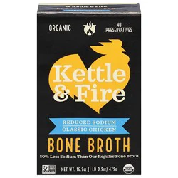 Kettle And Fire Bone Broth Chicken Reduced Sodium - 16.9 Oz