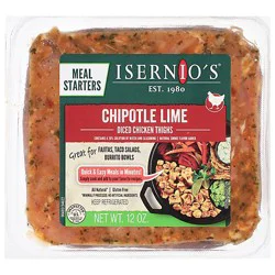 Isernios Chipotle Lime Diced Chicken Thighs 12oz - 12 Oz