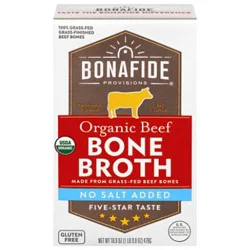 Bonafide Provisions Organic No Salt Added Beef Bone Broth - 16.9 Fl. Oz.