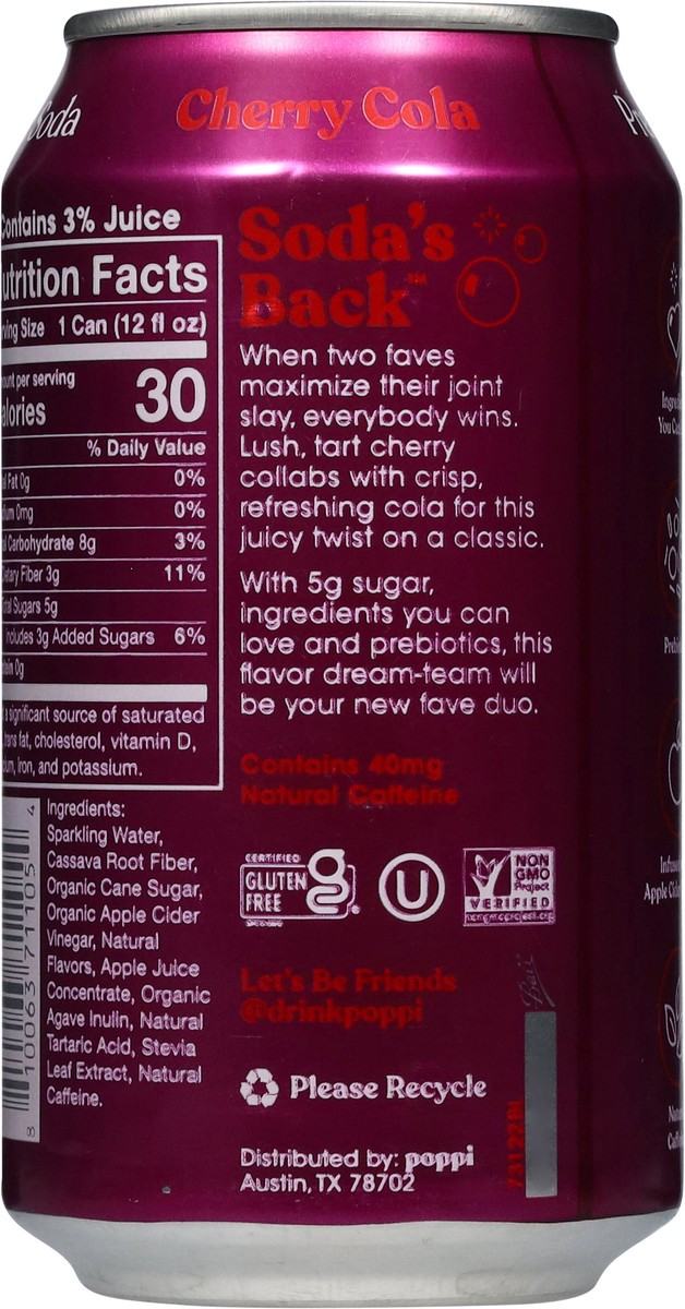 slide 2 of 13, Poppi Prebiotic Cherry Cola - 12 Fl. Oz., 12 fl oz