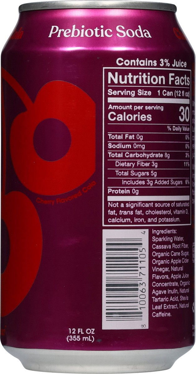 slide 10 of 13, Poppi Prebiotic Cherry Cola 12fz - 12 Fz, 12 fl oz