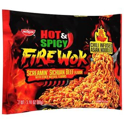 Nissin Hot & Spicy Fire Wok Screamin' Sichuan Beef 3.1oz - 3.1 Oz