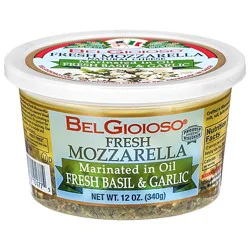 Belgioioso Fresh Mozzarella Marinated Basil & Garlic - 12 Oz