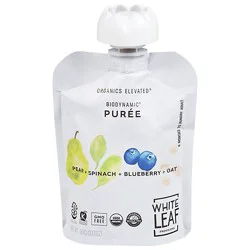 White Leaf Provisions Baby Food Pear Spinach Blueberry Oat - 90 Gr