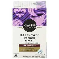 Signature Select Coffee Pod Half Caff French Roast - 12 Count