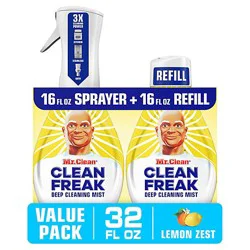 Mr. Clean Clean Freak Deep Cleaning Mist Cleaner Spray Plus Refill, Lemon Zest - 2-16 Fl. Oz. - 2-16 Fz
