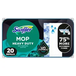 Swiffer Heavy Duty Wet Cloths Refill With Unstopables Fresh - 20 Ct. - 20 Ct