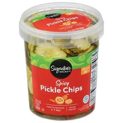Signature Select Spicy Pickle Chips Refrigerated 32 Fluid Ounce - 32 Fz
