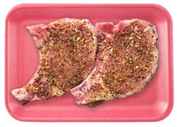 Pork Chops Bone In California Garlic Seasoning - Lb