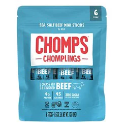 Chomplings Sea Salt Beef Stick 6ct - 6 Ct