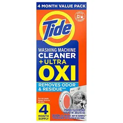 Tide Washing Machine Cleaner With Oxi, Fresh Scent - 4 Pouches - 4 Ct