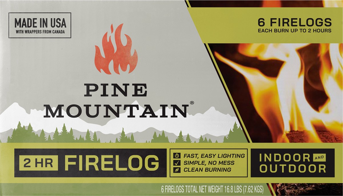 slide 4 of 7, Pine Mountain Firelogs 2-Hour Fire - 6 Count, 6 ct