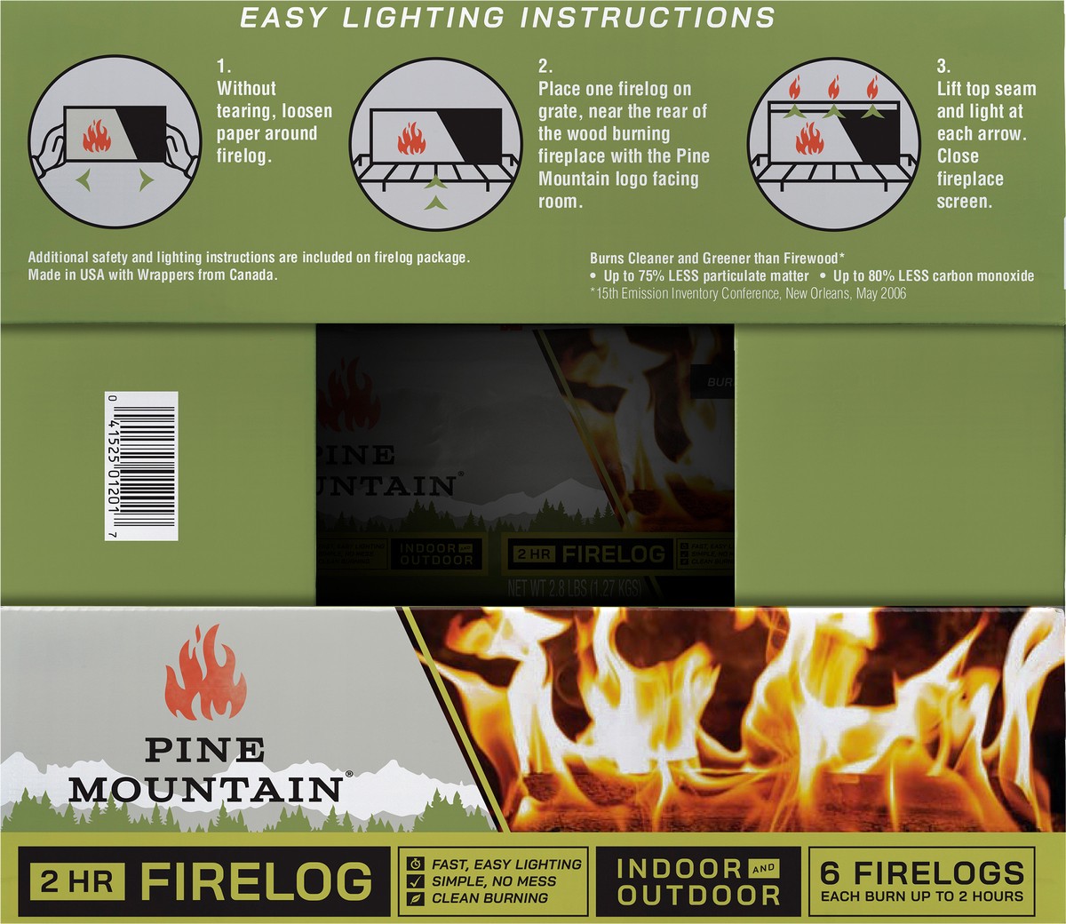 slide 7 of 7, Pine Mountain Firelogs 2-Hour Fire - 6 Count, 6 ct