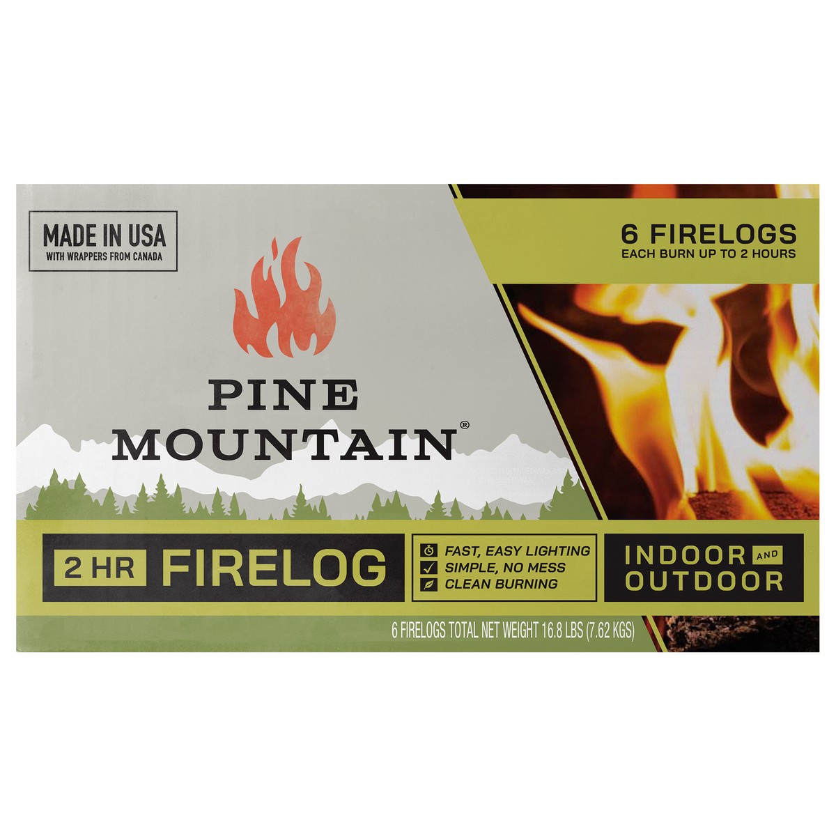 slide 1 of 7, Pine Mountain Firelogs 2-Hour Fire - 6 Count, 6 ct