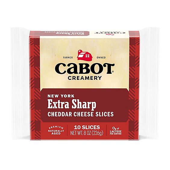 slide 1 of 6, Cabot Ny Extra Sharp Cheddar Cheese Slices - 8 Oz, 8 oz