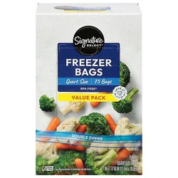 Signature Select Freezer Bags Quart Value Pack 75 Ct - 75 Ct