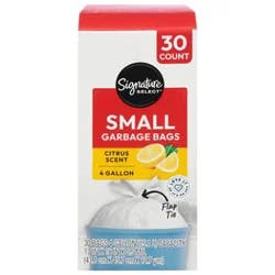 Signature Select Trash Bags Small Citrus Scented 30 Count - 30 Ct