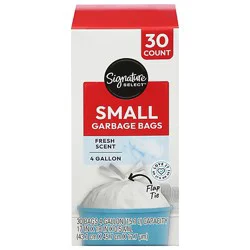 Signature Select Trash Bags Small Fresh Scented 30 Count - 30 Ct