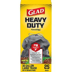 Glad Forceflex Drawstring Large Trash Bags 30 Gallon Pine Sol Original Scent - 25 Count