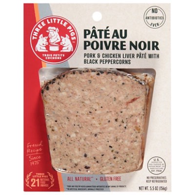 slide 1 of 1, Three Little Pigs Pate Au Poivre Noir - 5.5 Oz, 5.5 oz