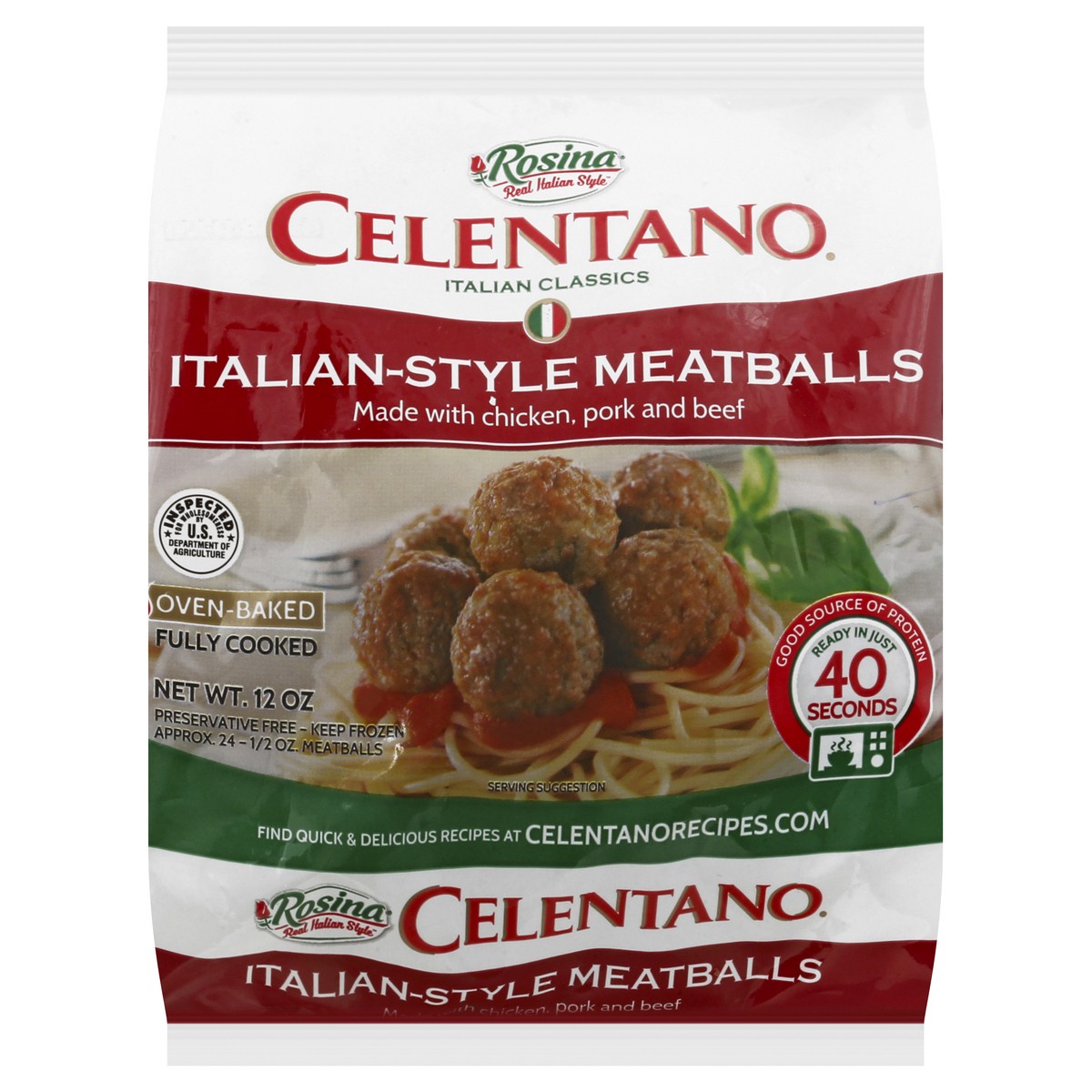 slide 1 of 13, Celentano Italian Style Meatballs 12 oz, 12 oz