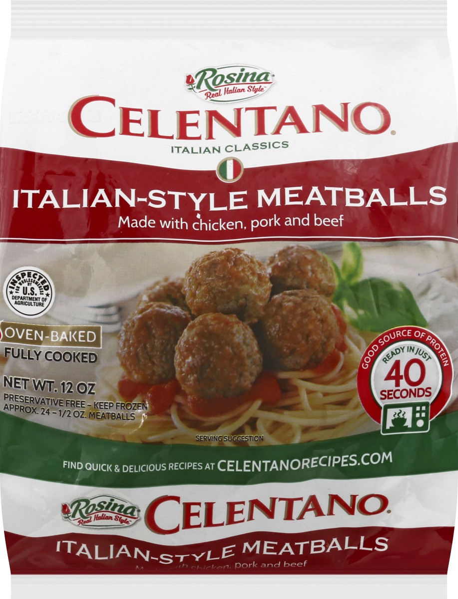 slide 1 of 13, Celentano Italian Style Meatballs 12 oz, 12 oz