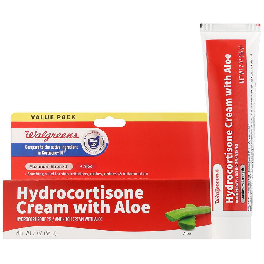 slide 5 of 5, Walgreens Hydrocortisone Cream 1% Aloe, 2 oz