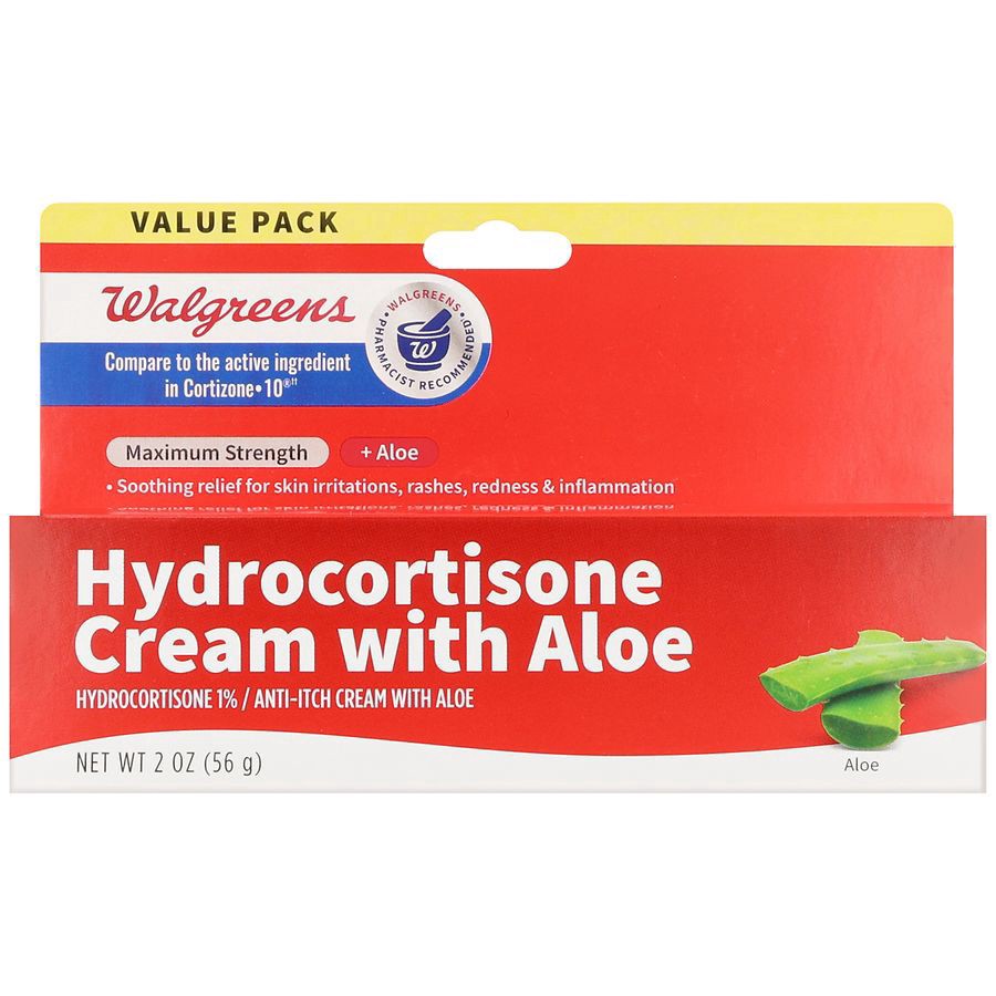 slide 1 of 5, Walgreens Hydrocortisone Cream 1% Aloe, 2 oz