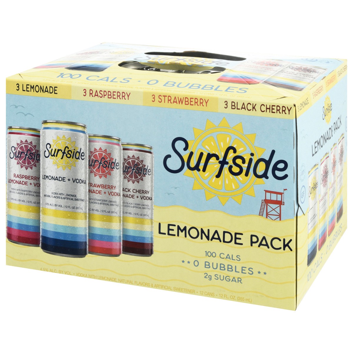 slide 3 of 4, Surfside Assorted Vodka Lemonade Pack 12 - 12 fl oz Cans, 12 ct