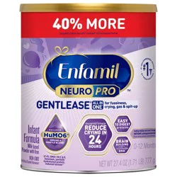 Enfamil NeuroPro Gentlease 0-12 Months Milk-Based Powder with Iron Infant Formula 27.4 oz