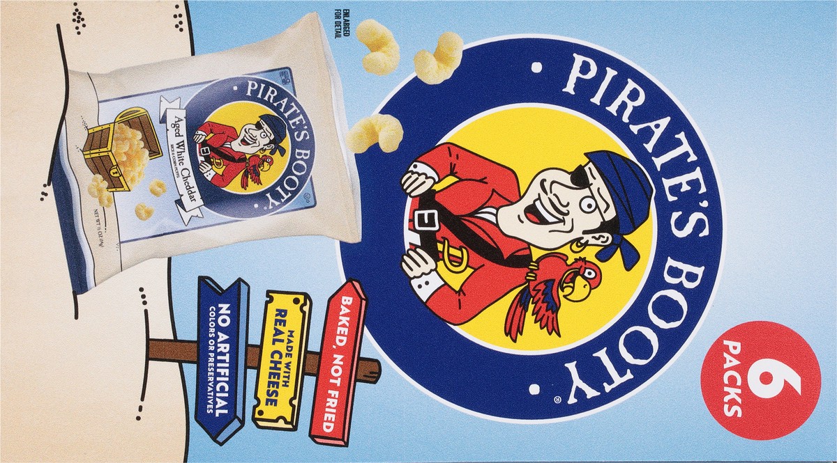 slide 10 of 15, Pirate's Booty Aged White Cheddar Rice & Corn Puffs 6 - 1 oz Bags, 6 ct