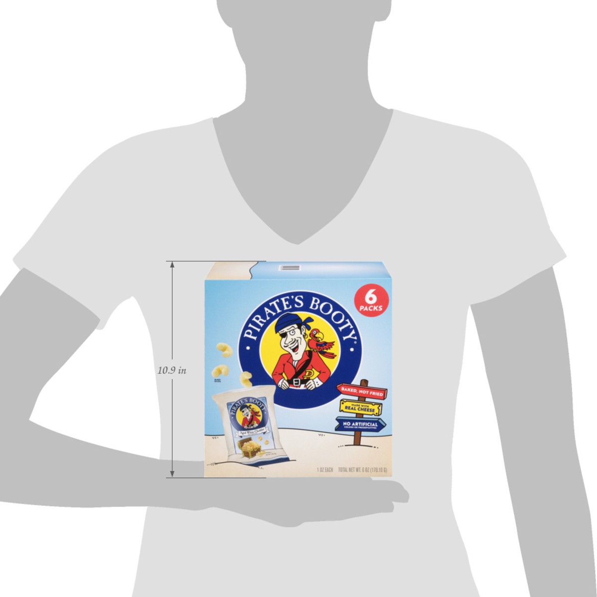 slide 3 of 15, Pirate's Booty Aged White Cheddar Rice & Corn Puffs 6 - 1 oz Bags, 6 ct