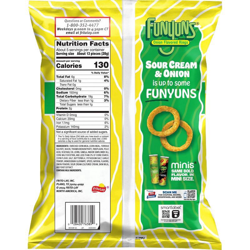 slide 4 of 5, Funyuns Onion Flavored Rings Sour Cream & Onion 5 1/4 Oz, 5.25 oz