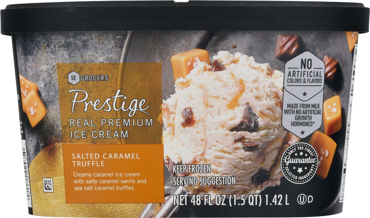 slide 11 of 14, Prestige Real Premium Ice Cream Salted Caramel Truffle, 48 oz