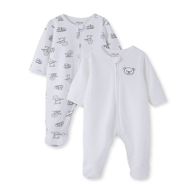 slide 1 of 2, Little Me Newborn Bears Footies - White, 2 ct