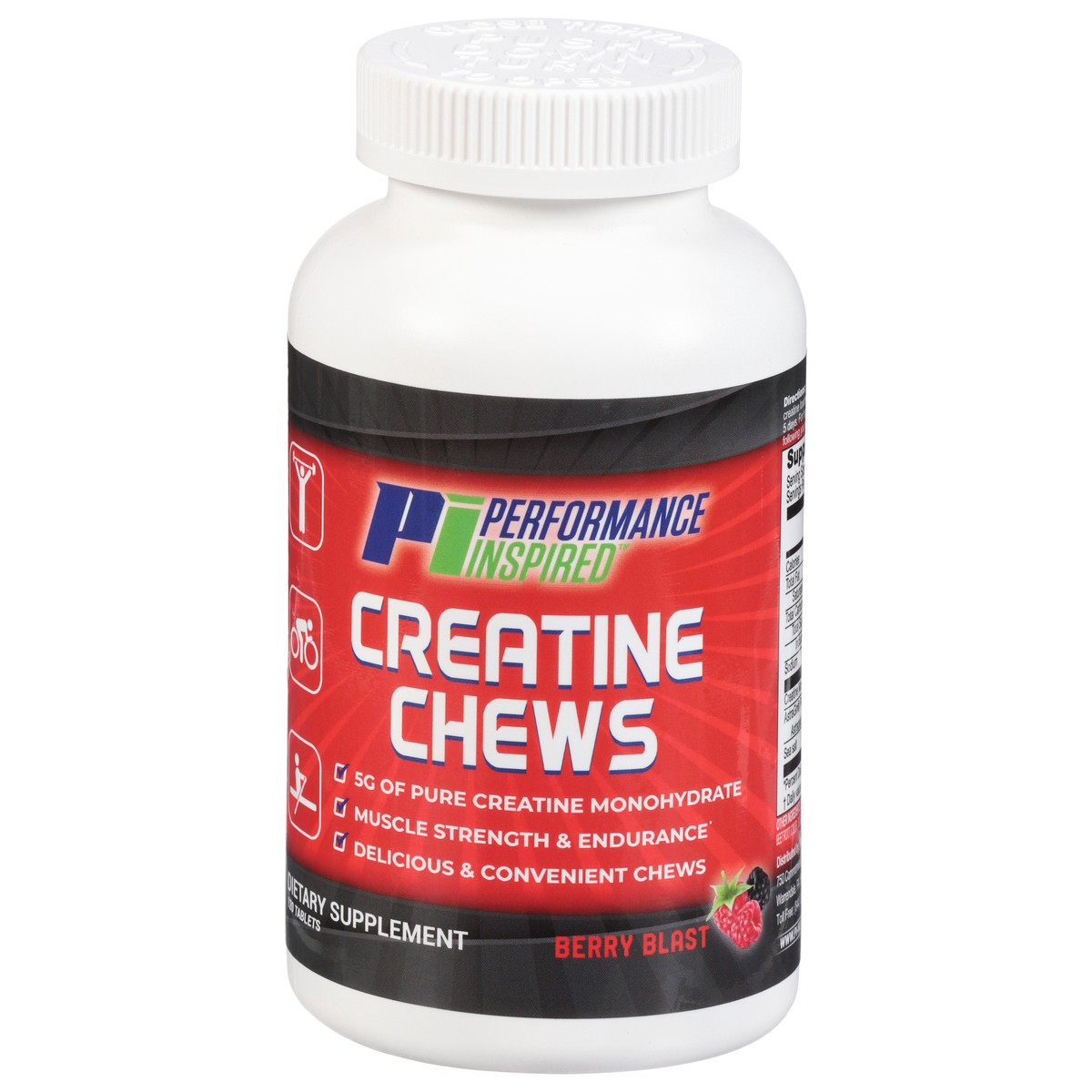slide 10 of 12, Performance Inspired Nutrition Berry Blast Creatine Chews 120 Tablets, 120 ct