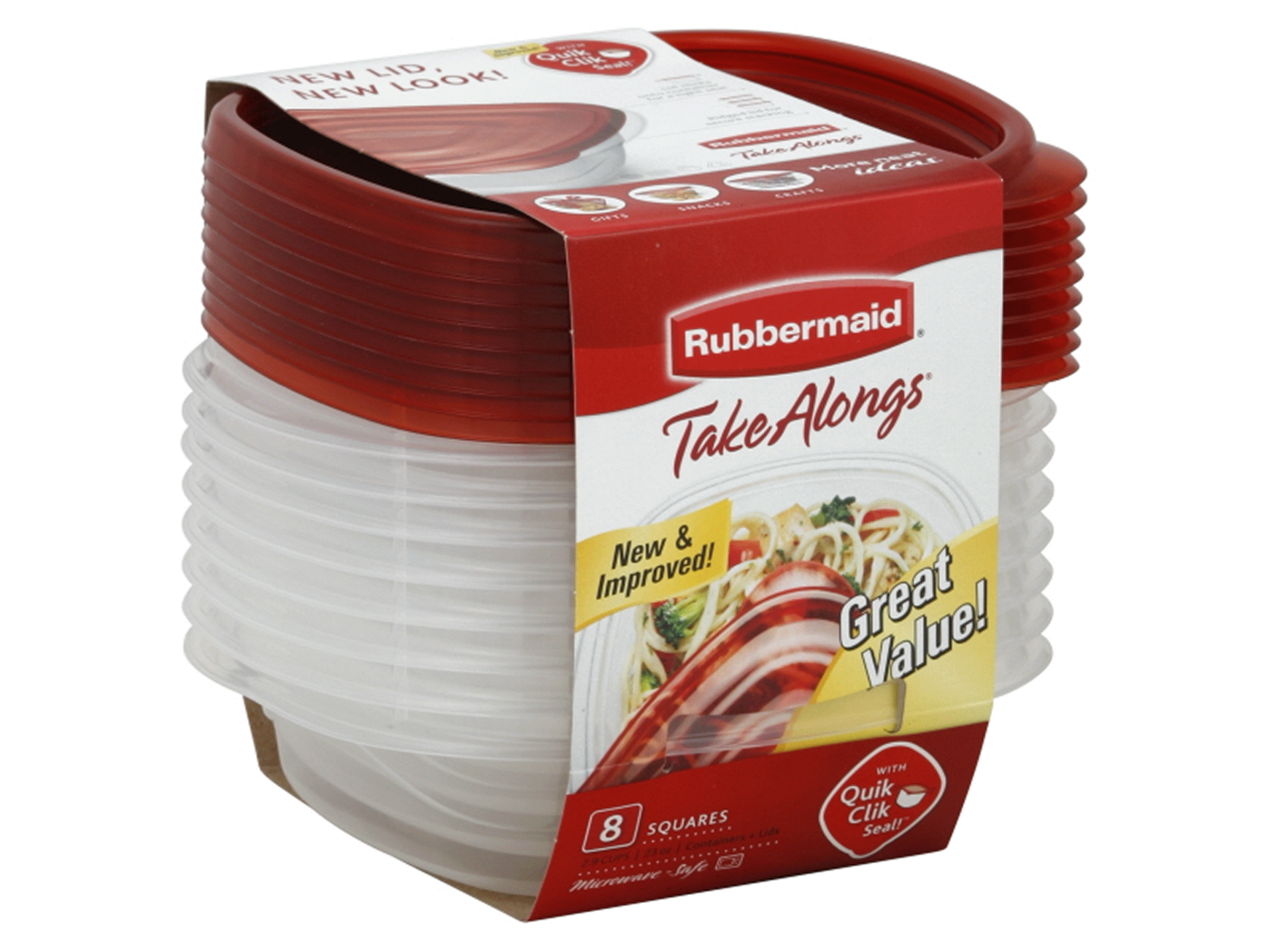 slide 1 of 1, Rubbermaid TakeAlongs 2.9 Cups, 8 ct; 23 oz