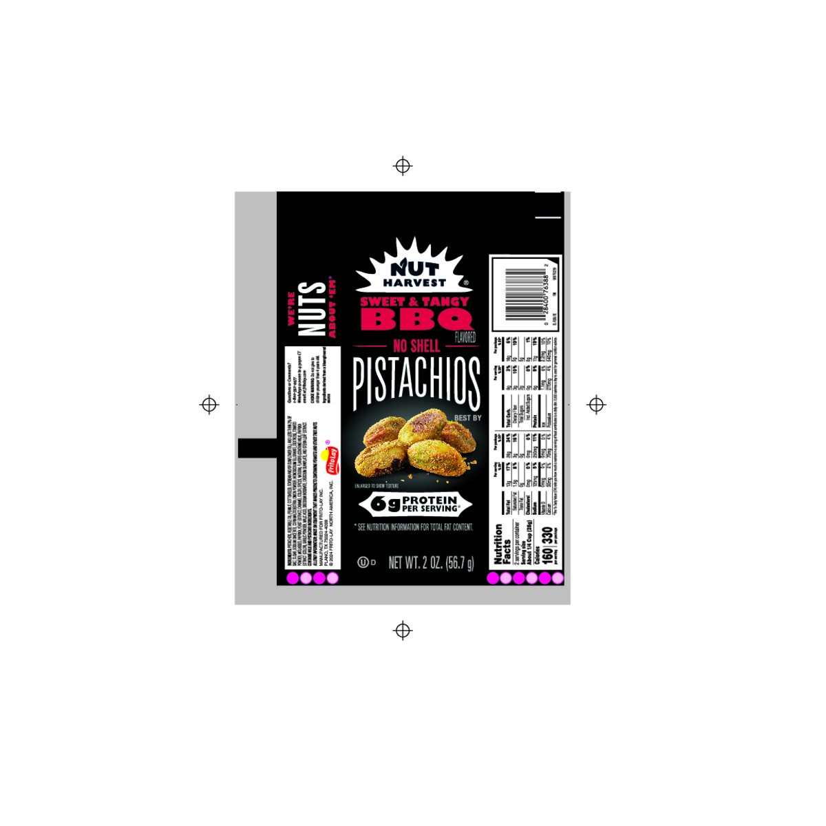 slide 6 of 8, Nut Harvest No Shell Pistachios Sweet & Tangy BBQ Flavored 2 Oz, 2 oz