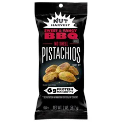 Nut Harvest No Shell Pistachios Sweet & Tangy BBQ Flavored 2 Oz