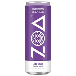 Zoa Frosted Grape Zero Sugar Energy Drink - 12 Oz