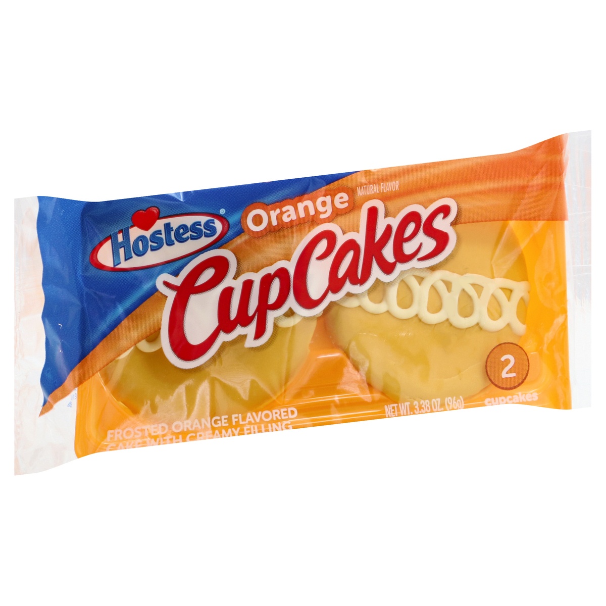 slide 2 of 9, Hostess Orange Frosted Cupcakes With Creamy Filling, 3.38 oz