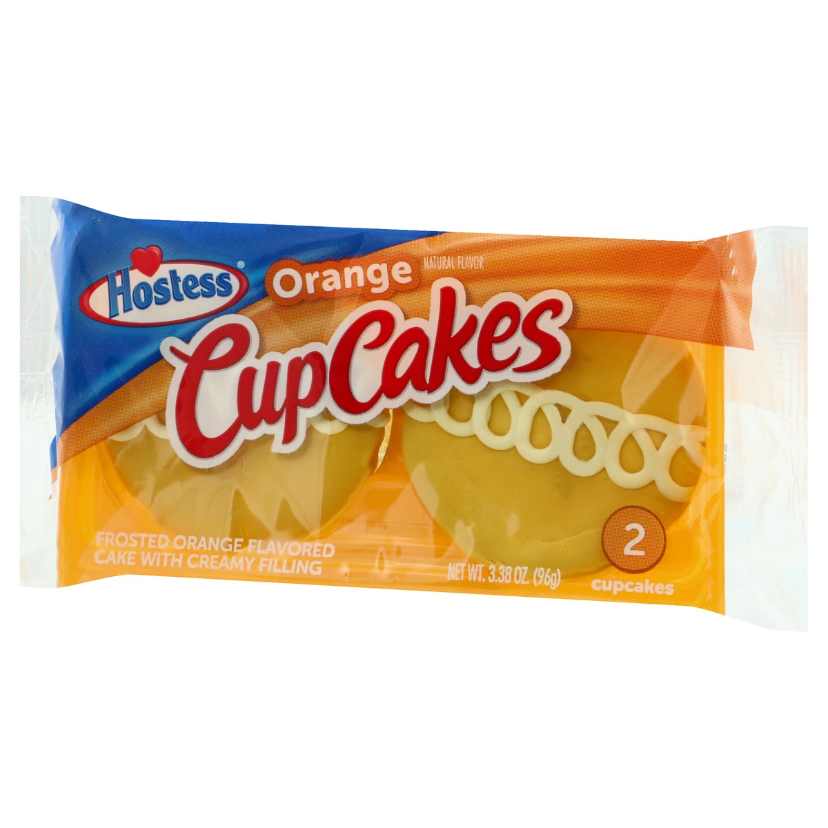 slide 3 of 9, Hostess Orange Frosted Cupcakes With Creamy Filling, 3.38 oz